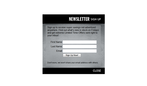 CJ's Liquor Store Newsletter Signup