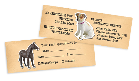 Mayerthorpe Vet Services Appointment Card