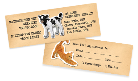 Mayerthorpe Vet Services Appointment Card