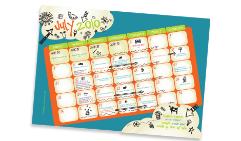 Passport to Summer July Calendar 2010